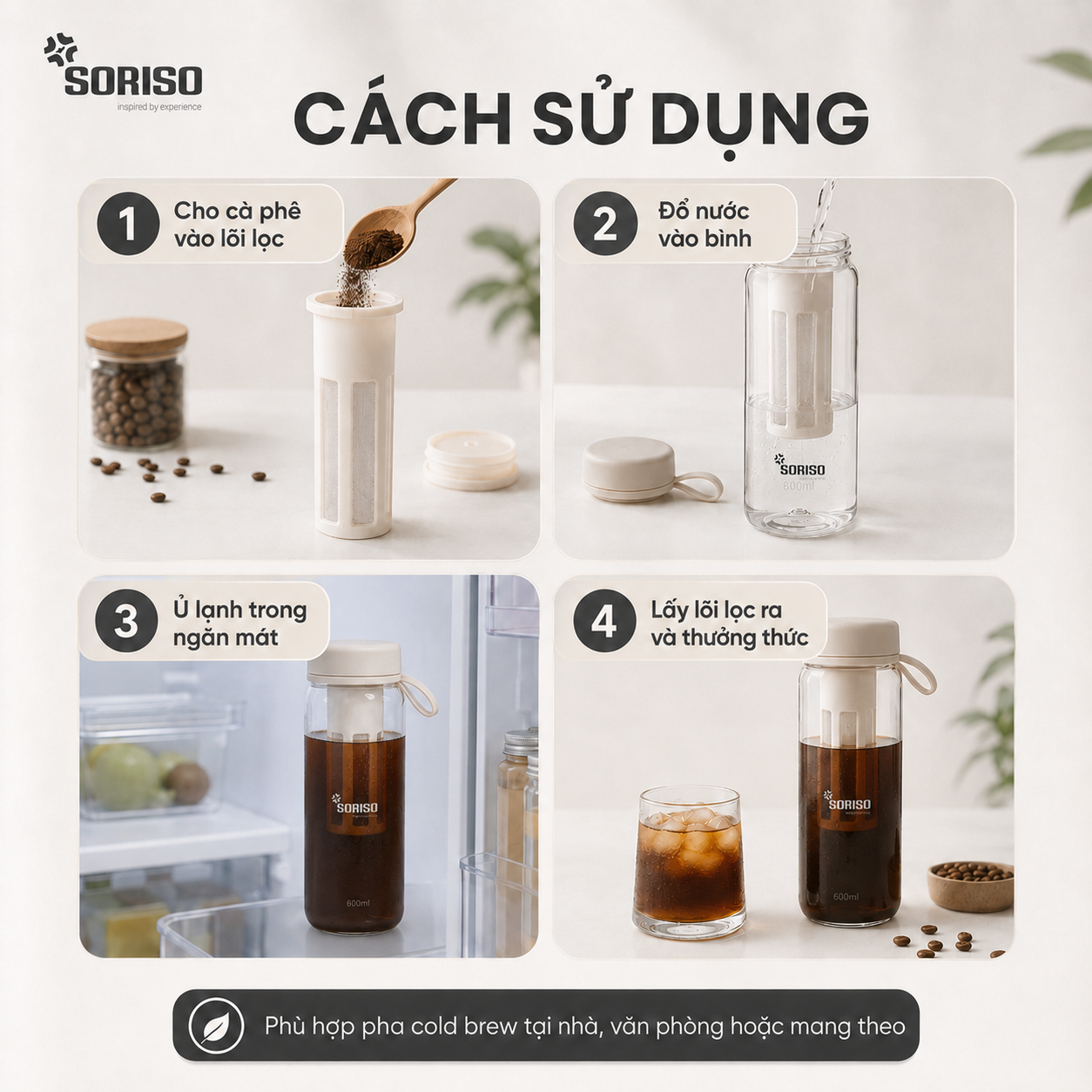 Bình Pha Cold Brew SORISO Chất Lượng, 100% Không BPA (Đã Kiểm Nghiệm) 15 binh cold brew u lanh soriso scb 1