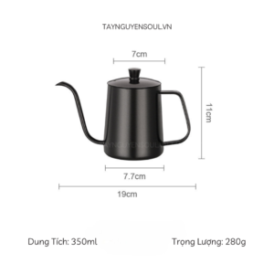Ấm Rót Cổ Ngỗng Pha Cà Phê Inox 304 Loại Dày Có Nắp 6 binh rot co ngong taynguyensoul.vn