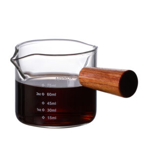 Ly cà phê Espresso Thủy Tinh Borosilicate Cao Cấp Tay Gỗ - 100ml
