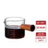 Ly cà phê Espresso Thủy Tinh Borosilicate Cao Cấp Tay Gỗ 4 ly ca phe espresso can go taynguyensoul.vn