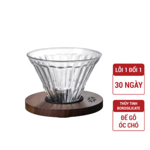 Phễu Pour Over SORISO Woody Thủy Tinh Borosilicate Cao Cấp