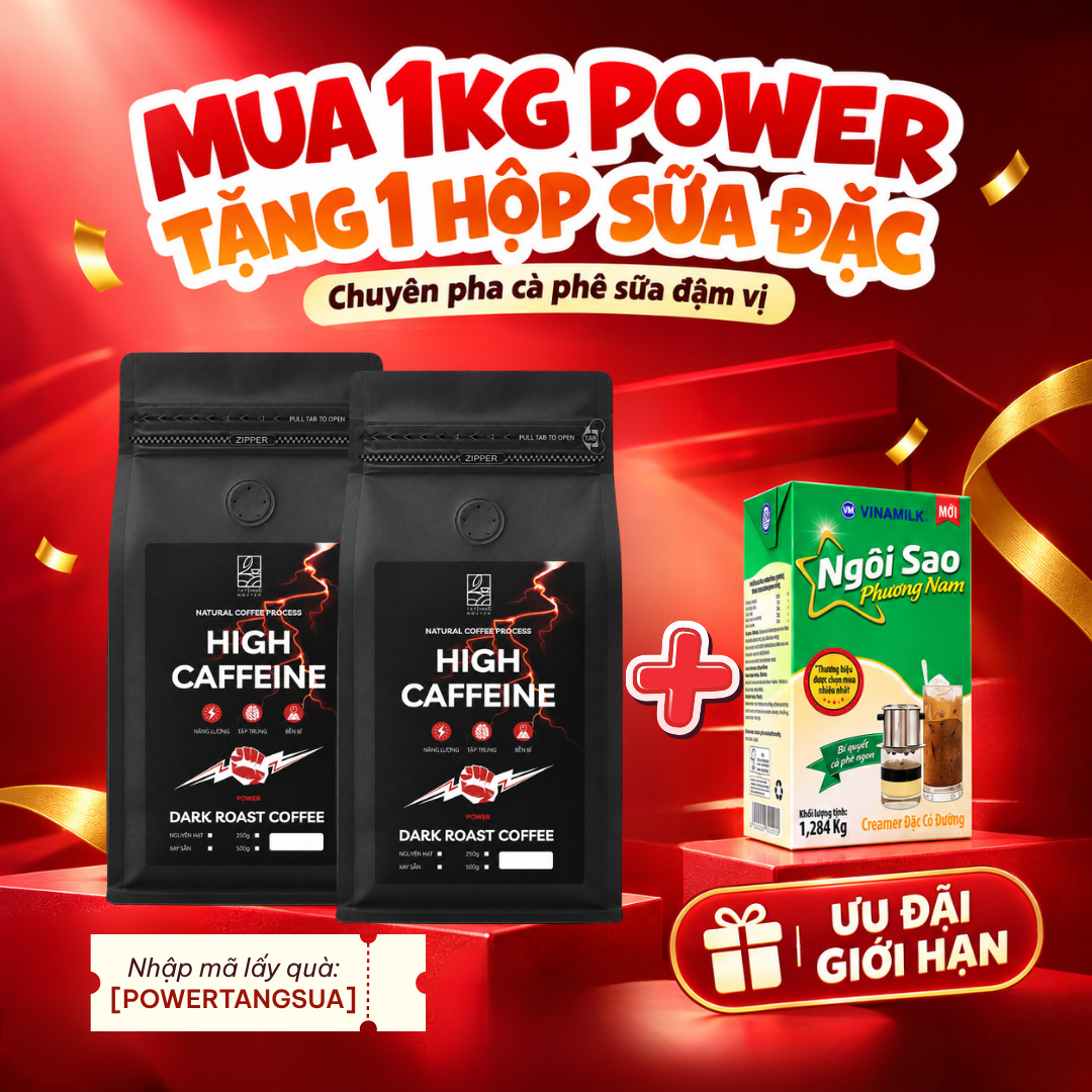 Cà Phê Nguyên Chất Đậm Mạnh High Caffeine Power 21 ca phe sua dam vi TAYNGUYENSOUL.VN 1
