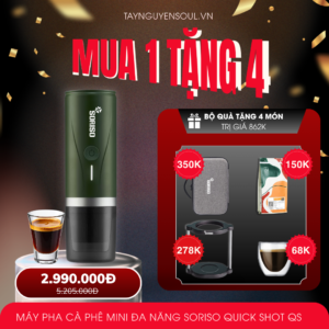 Máy Pha Cà Phê Mini Đa Năng SORISO Quick Shot QS Viên Nén & Giỏ Lọc 15G