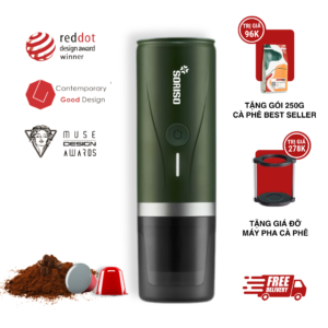 Máy Pha Cà Phê Mini SORISO Quick Shot QS Viên Nén & Giỏ Lọc 15G
