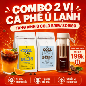 [DEAL GIỚI HẠN - ÁP MÃ TẶNG BÌNH COLD BREW] COMBO Cà Phê Cold Brew 1kg (2 gói 500g)