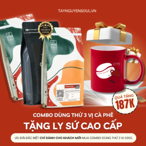 [DEAL GIỚI HẠN - ÁP MÃ TẶNG LY SỨ 187k] COMBO Dùng Thử 3 Vị Cà Phê Chất Lượng Cao