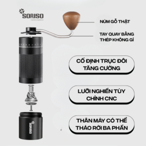 Cối Xay Cà Phê Cầm Tay Lưỡi Thép Soriso SMA7 - 7 Cánh 8 coi xay ca phe mini soriso sma7 5