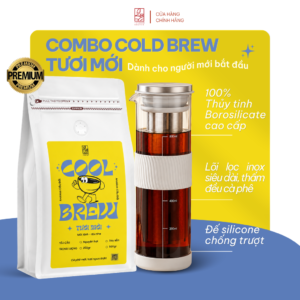 COMBO Cà Phê Cold Brew Ủ Lạnh Premium (Gồm bình cold brew thủy tinh 800ml)